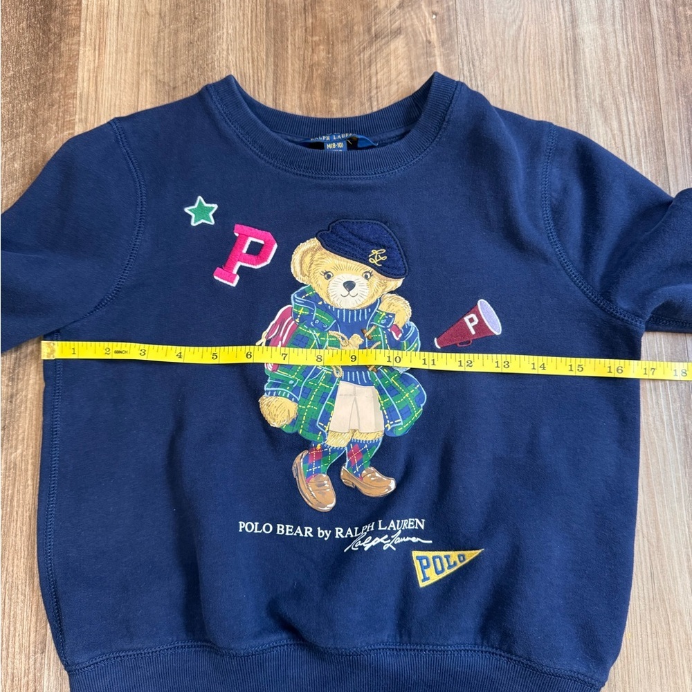 Polo Ralph Lauren Girls Navy Blue Polo Bear Sweatshirt, M (8-10) - Picture 11 of 12
